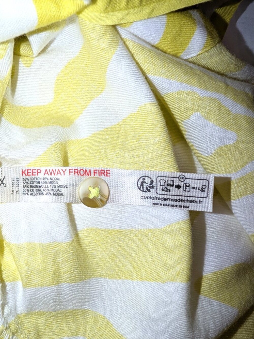 Anthropologie | SET Flannel Pajama Top & Bottom Citron Zebra Print | Size XL* - Picture 14 of 15